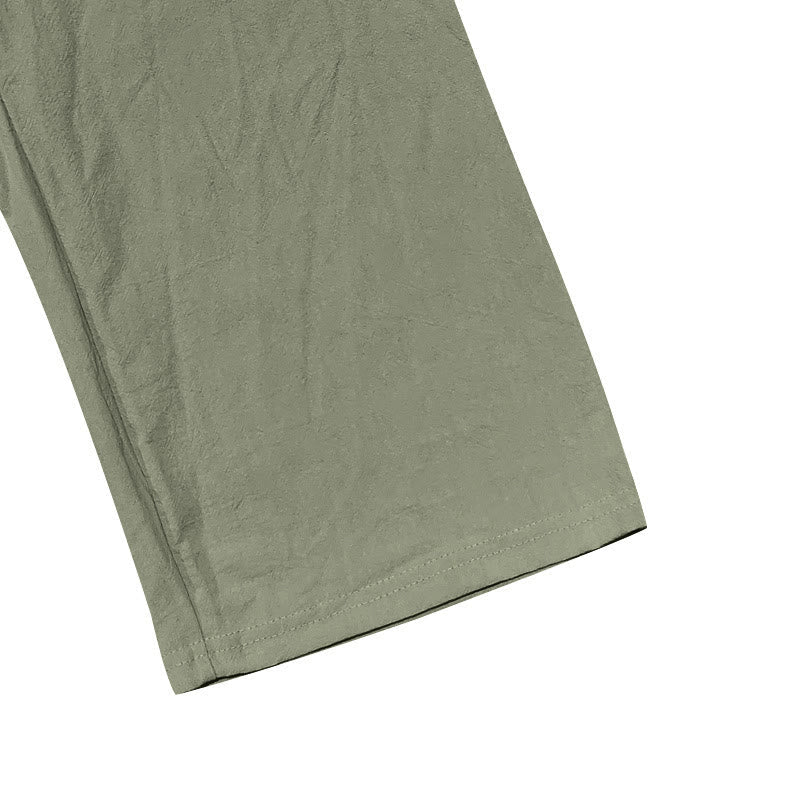 Nimara Ritual Solid Color Buttons Drawstring Men's Cotton Pants With Pockets
