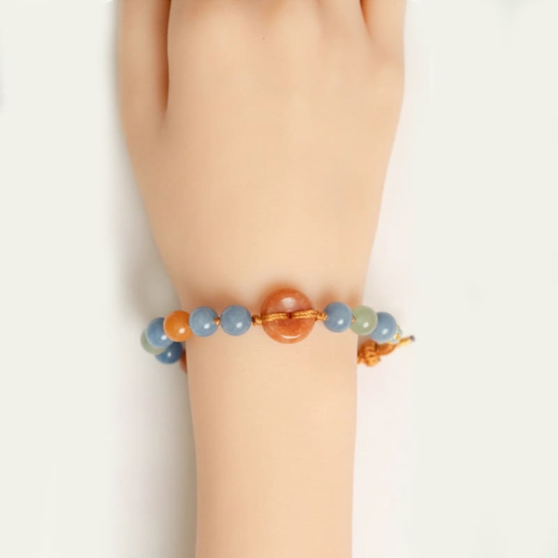 Nimara Ritual Colored Aventurine Peace Buckle Cure Bracelet