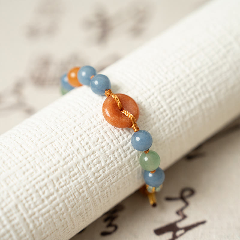 Nimara Ritual Colored Aventurine Peace Buckle Cure Bracelet