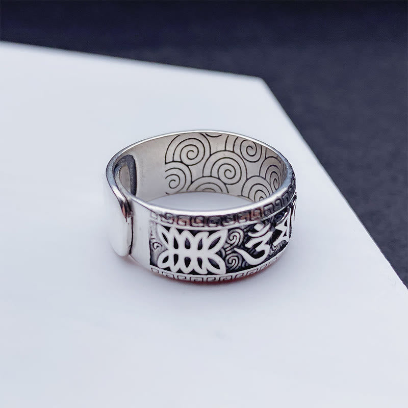 Nimara Ritual Om Mani Padme Hum Copper Adjustable Wealth Ring