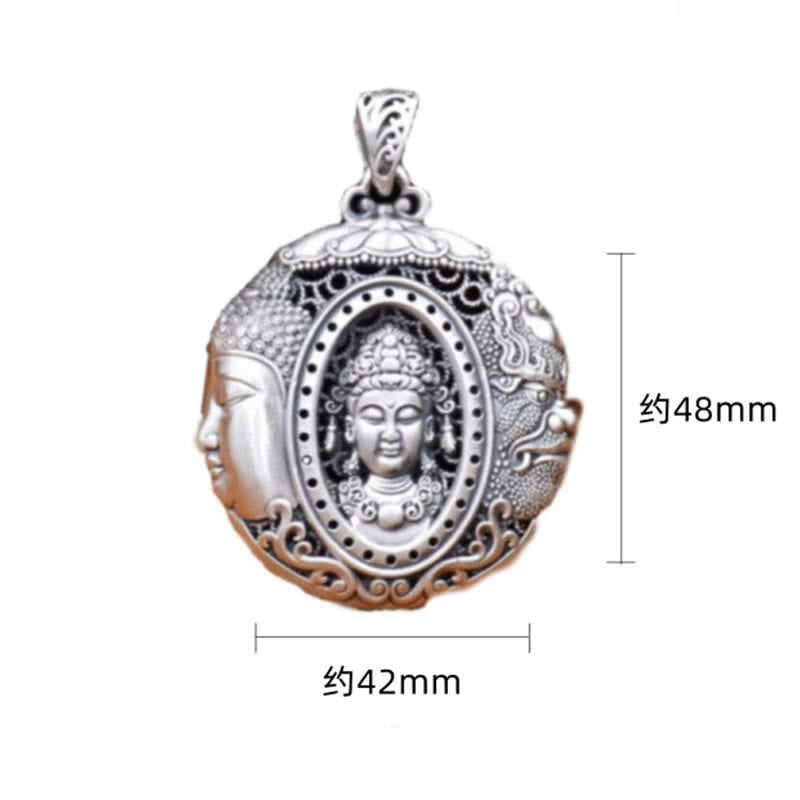 Nimara Ritual Copper Buddha Devil Pattern Serenity Pendant Necklace