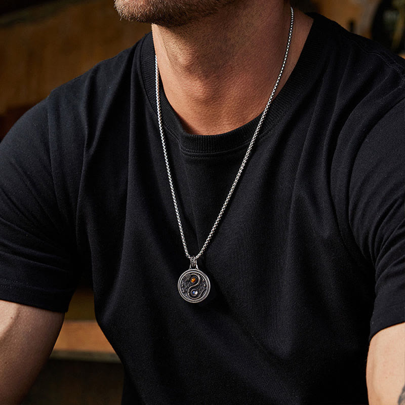 Nimara Ritual Snake Yin Yang Symbol Copper Wealth Necklace Pendant