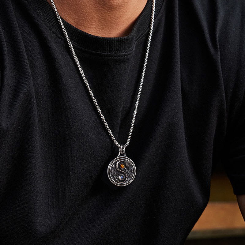 Nimara Ritual Snake Yin Yang Symbol Copper Wealth Necklace Pendant