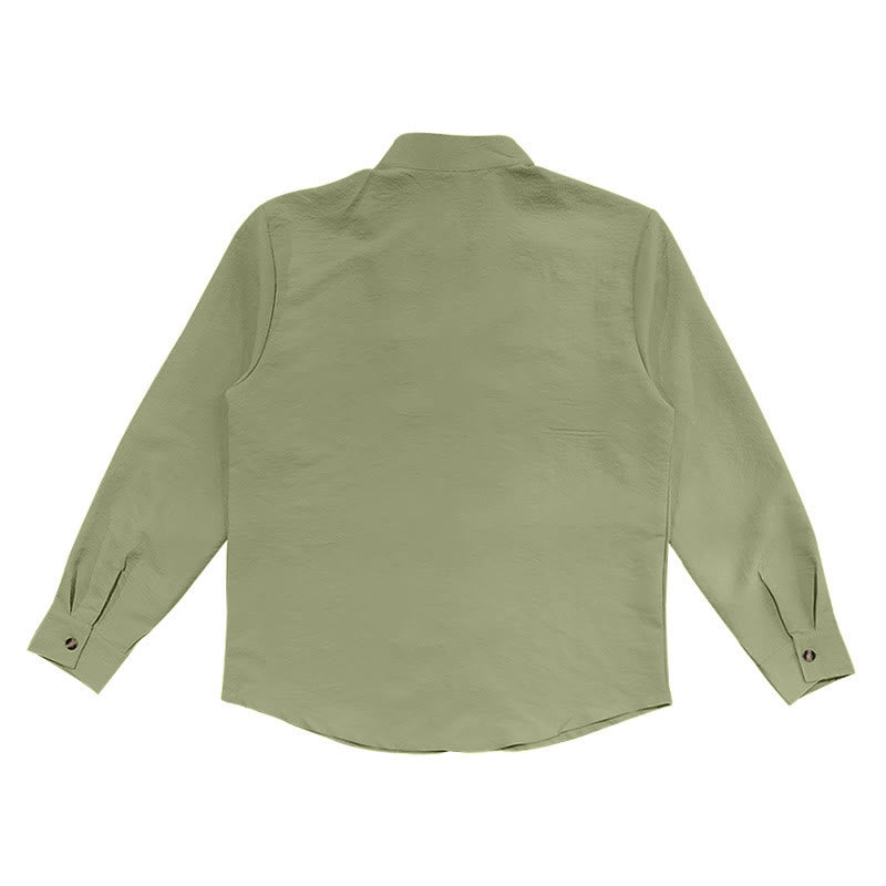 Nimara Ritual Solid Color Buttons Fall Long Sleeve Men's Shirt