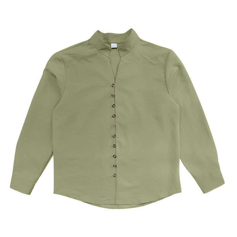 Nimara Ritual Solid Color Buttons Fall Long Sleeve Men's Shirt