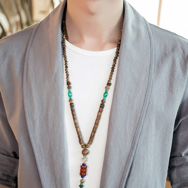 Nimara Ritual Vintage Plain Lapel Open Front Jacket Cotton Men's Kimono