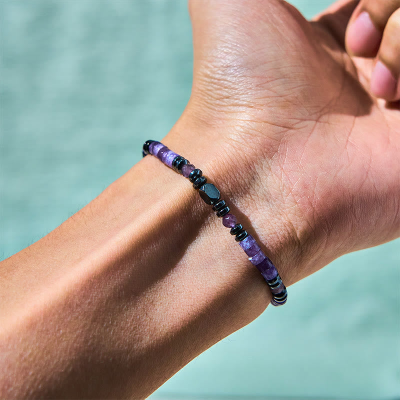 Nimara Ritual Amethyst Hematite Spiritual Awareness Bracelet