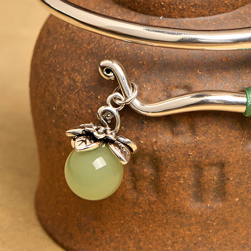 Luck and Healing Copper Alloy Green Bead Charm Cuff Bracelet Bangle