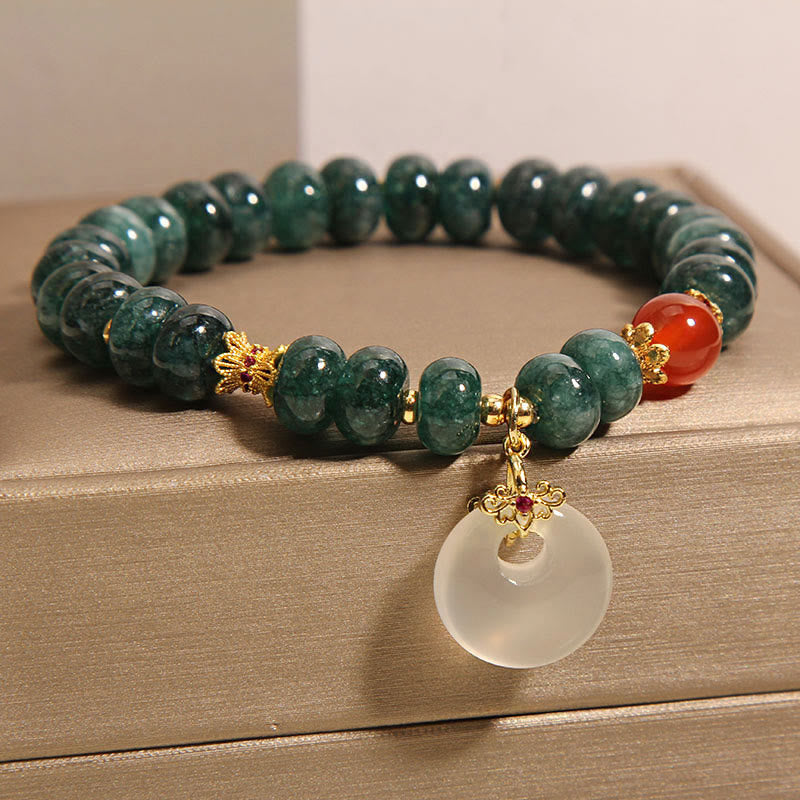 Nimara Ritual Blue Jade Beads Peace Buckle Prosperity Bracelet
