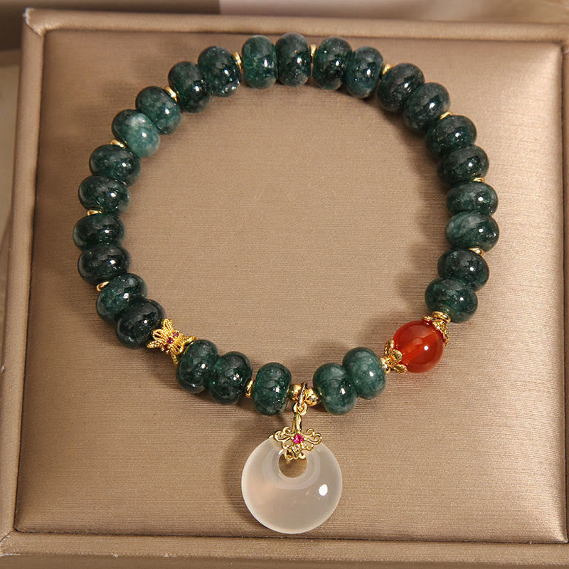 Nimara Ritual Blue Jade Beads Peace Buckle Prosperity Bracelet