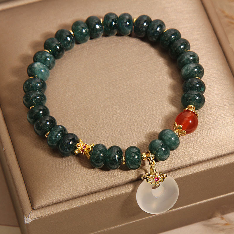 Nimara Ritual Blue Jade Beads Peace Buckle Prosperity Bracelet