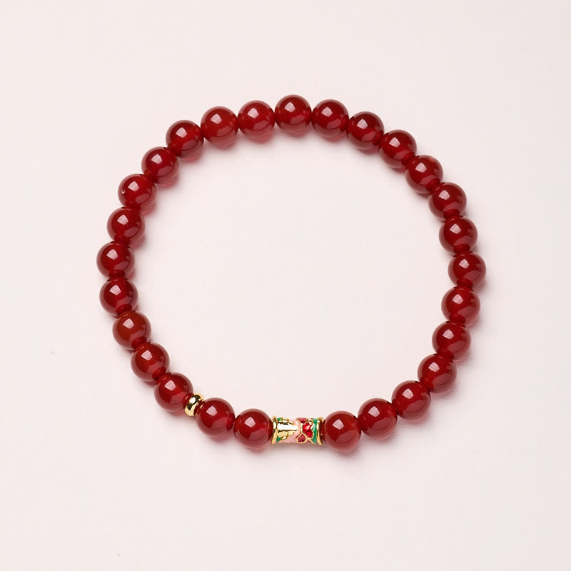 Confidence and Self-acceptance Natural Red Agate Lucky Koi Fish Bracelet