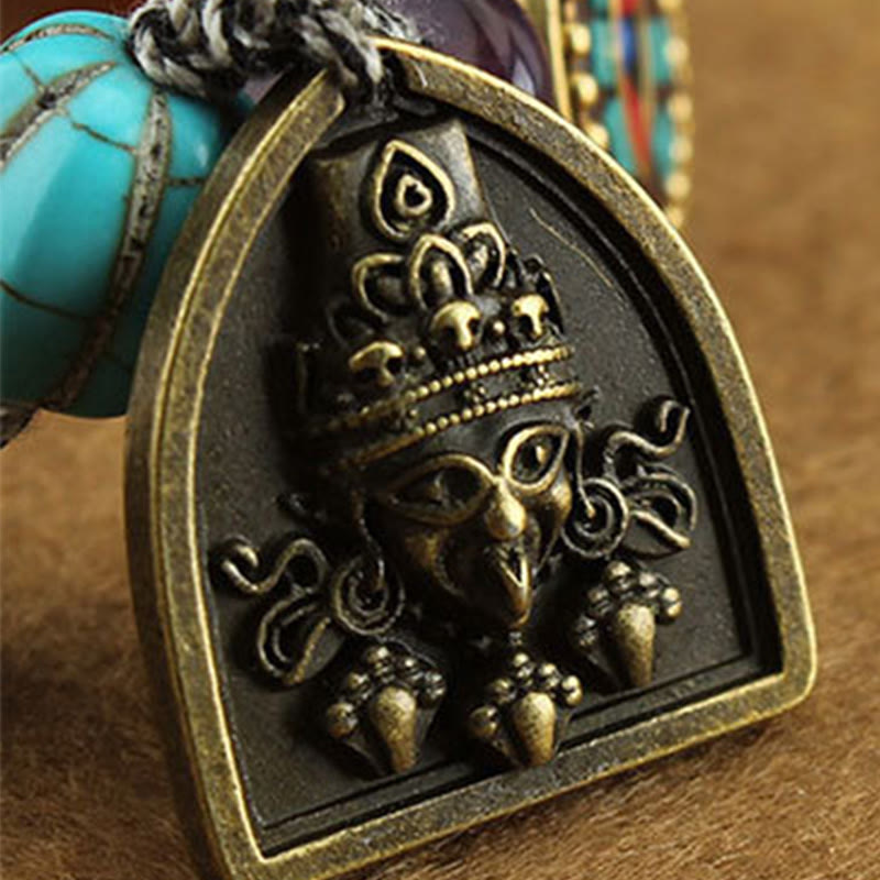 Nimara Ritual Tibetan Buddha's Eye Turquoise Lotus Zakiram Protection Rope Bracelet