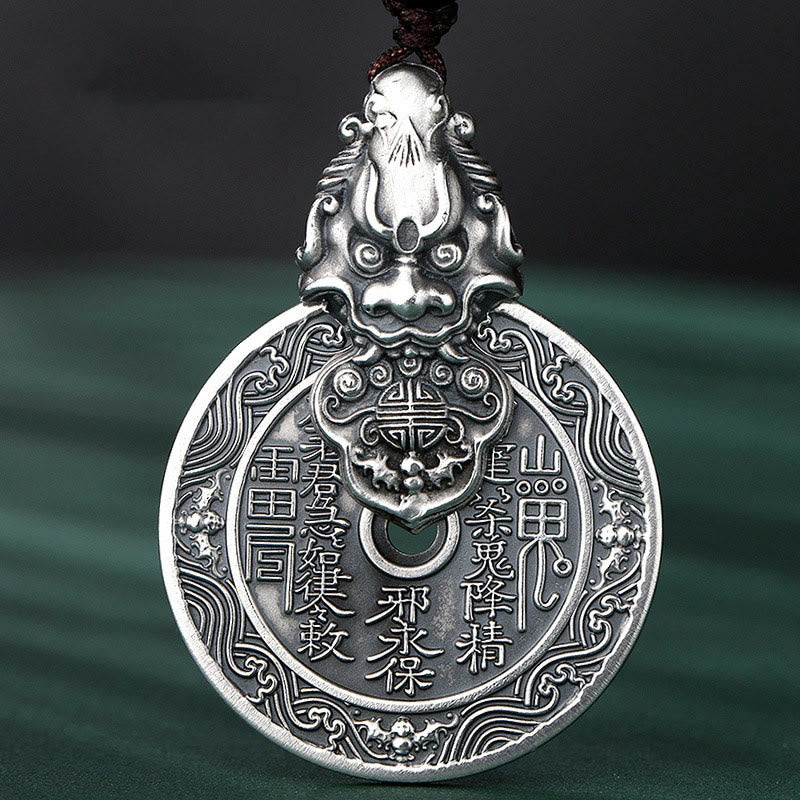 Nimara Ritual Mountain Ghosts Spend Money Bagua Design Copper Pixiu Harmony Necklace Pendant