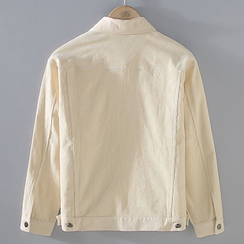 Nimara Ritual Plain Long Sleeve Button Design Men's Cotton Jacket Shirt With Pockets