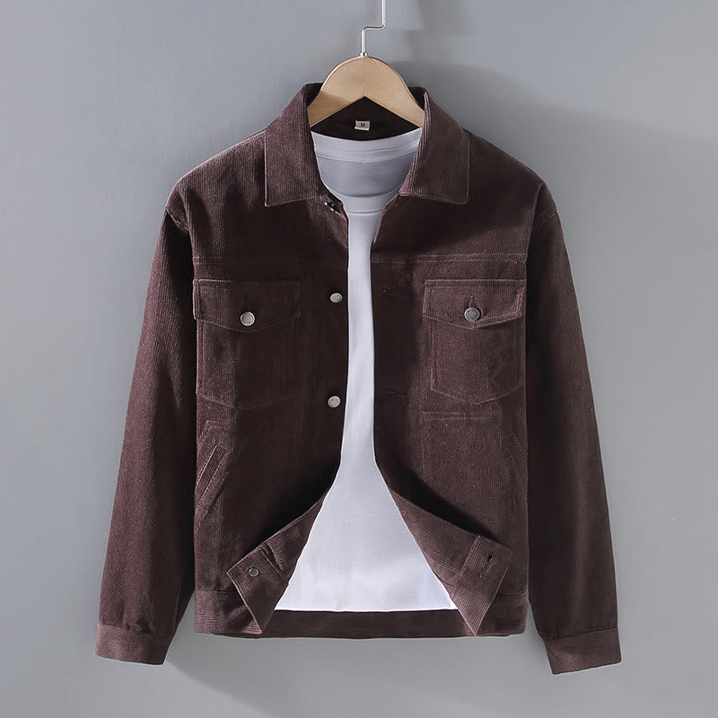 Nimara Ritual Plain Long Sleeve Button Design Men's Cotton Jacket Shirt With Pockets