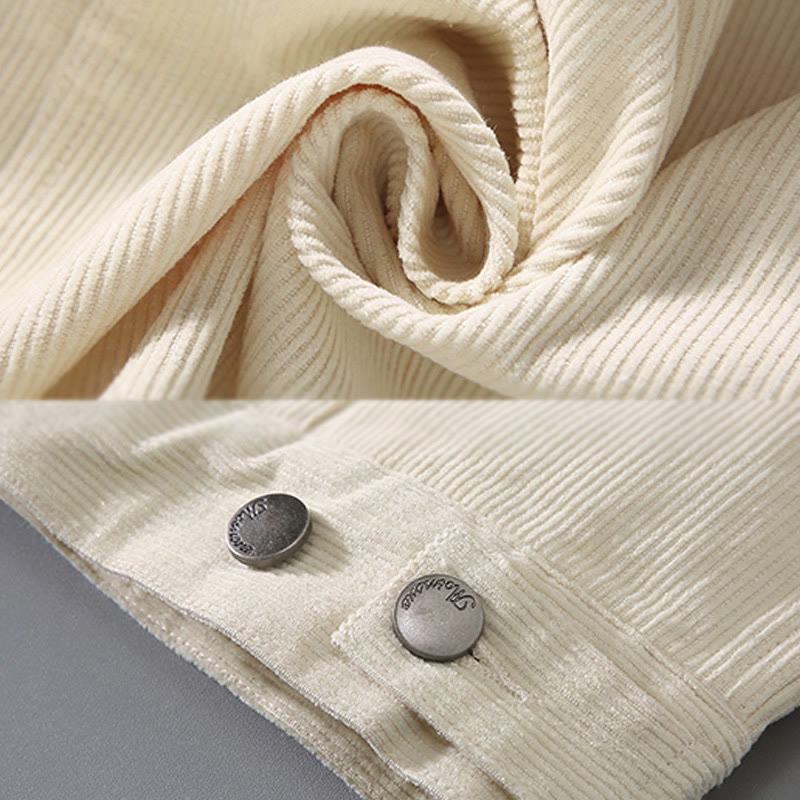 Nimara Ritual Plain Long Sleeve Button Design Men's Cotton Jacket Shirt With Pockets