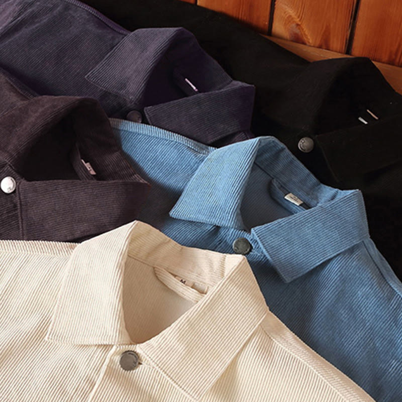 Nimara Ritual Plain Long Sleeve Button Design Men's Cotton Jacket Shirt With Pockets