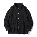 Nimara Ritual Long Sleeve Button Stand Collar Design Men's Cotton Jacket Shirt With Pockets