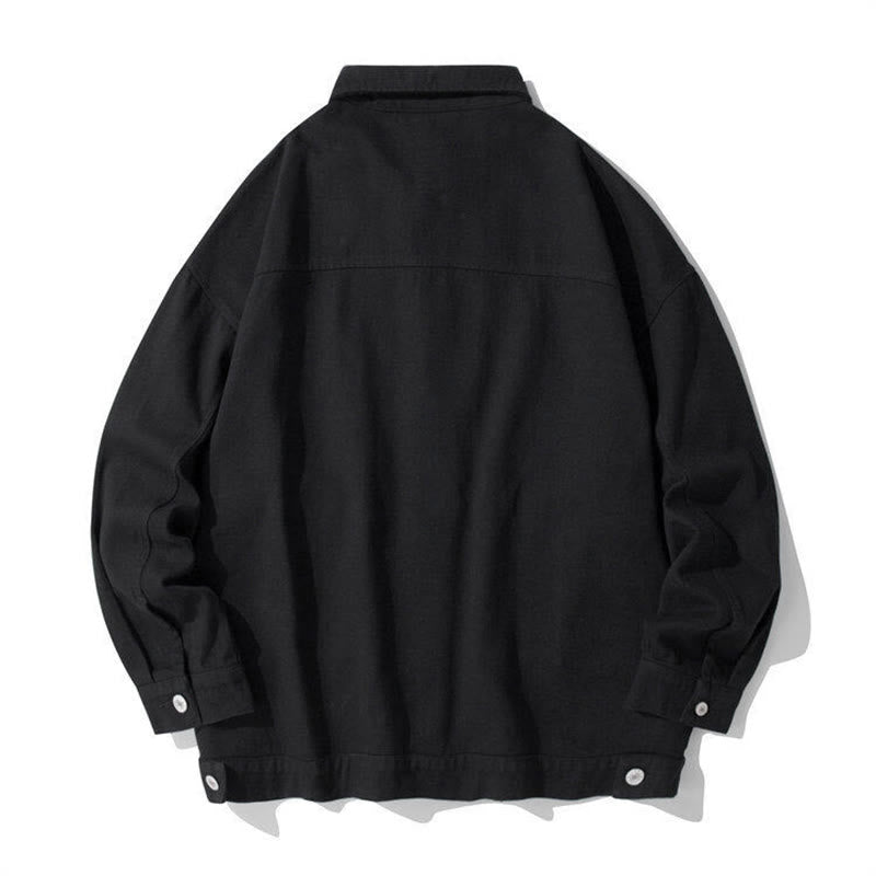 Nimara Ritual Long Sleeve Button Stand Collar Design Men's Cotton Jacket Shirt With Pockets