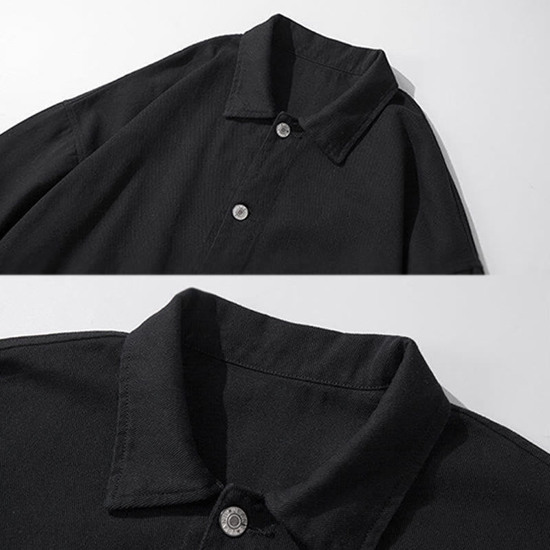 Nimara Ritual Long Sleeve Button Stand Collar Design Men's Cotton Jacket Shirt With Pockets
