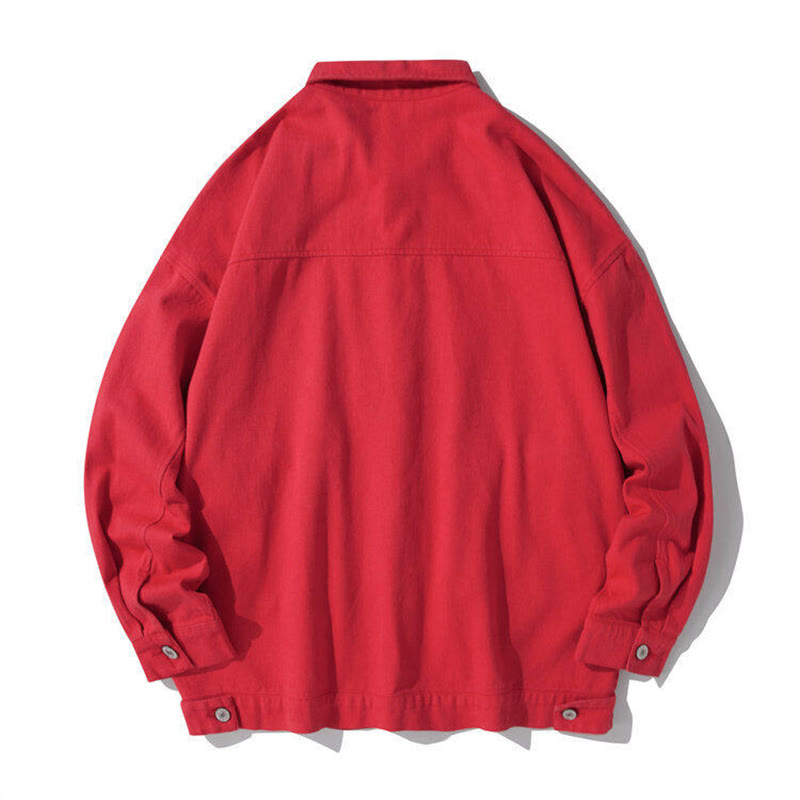 Nimara Ritual Long Sleeve Button Stand Collar Design Men's Cotton Jacket Shirt With Pockets