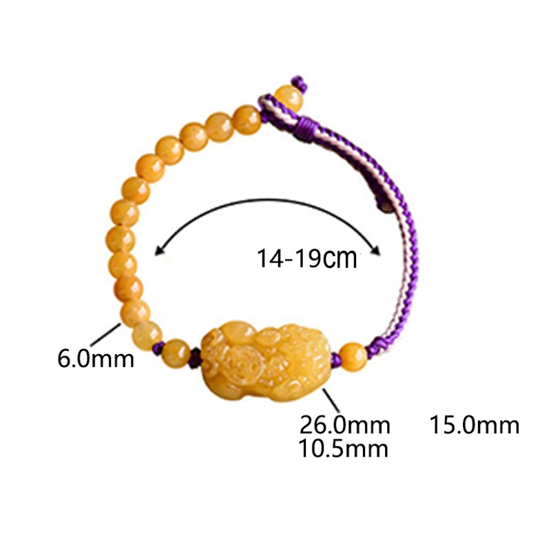 Nimara Ritual Golden Silk Jade Beads PiXiu Wealth Bracelet