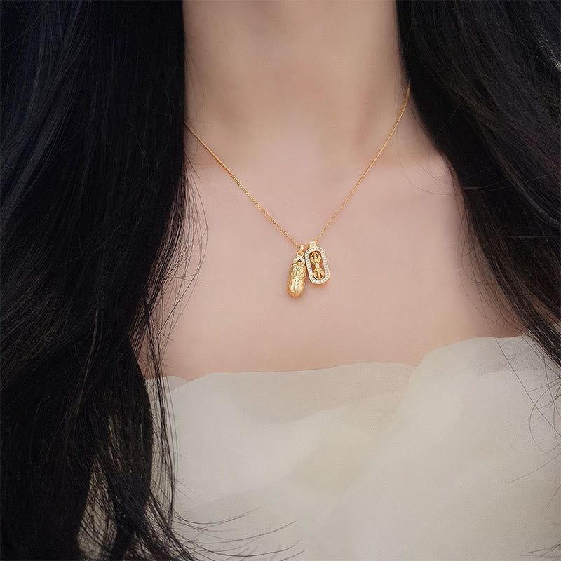 Nimara Ritual 925 Sterling Silver Mini PiXiu Dorje Vajra Wealth Necklace Pendant