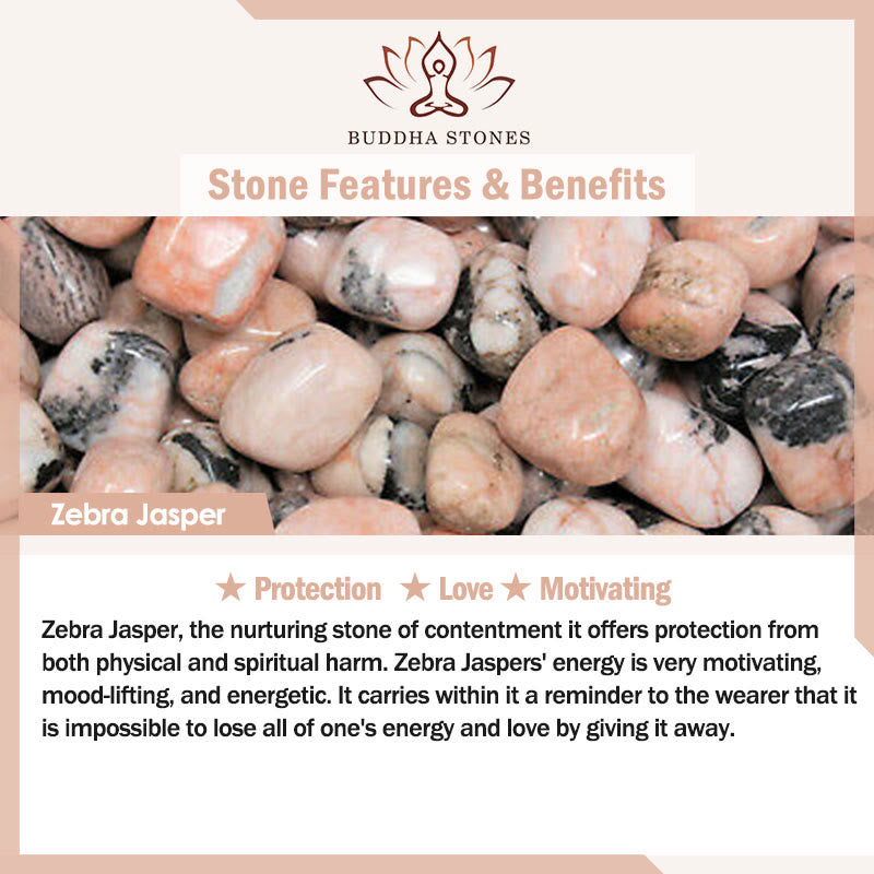 Nimara Ritual Turtle Design Zebra Jasper Protection Bracelet