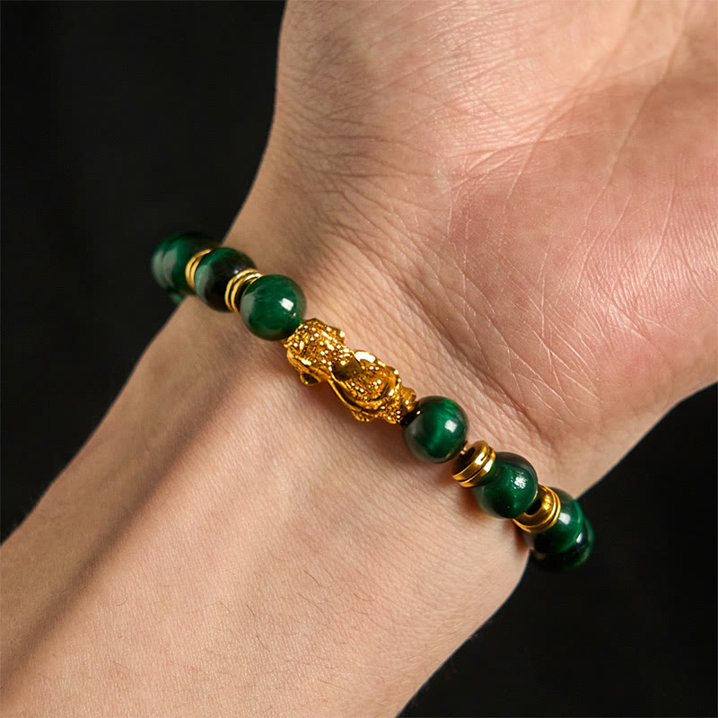 Nimara Ritual Various Color Tiger Eye Beads Spacer Beads Pixiu Wealth Courage Bracelet