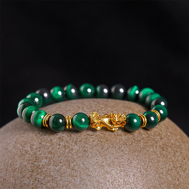 Nimara Ritual Various Color Tiger Eye Beads Spacer Beads Pixiu Wealth Courage Bracelet