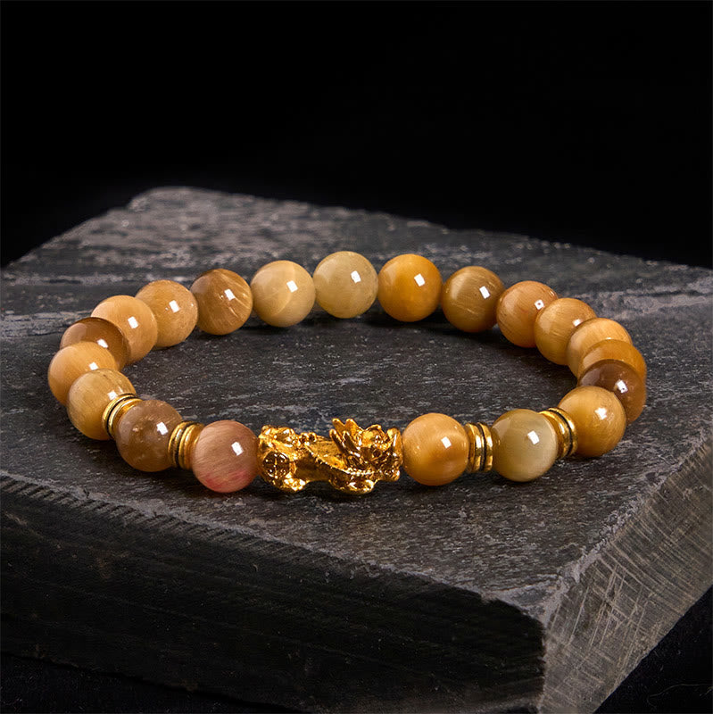 Nimara Ritual Various Color Tiger Eye Beads Spacer Beads Pixiu Wealth Courage Bracelet