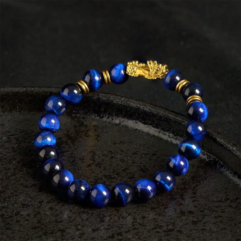 Nimara Ritual Various Color Tiger Eye Beads Spacer Beads Pixiu Wealth Courage Bracelet