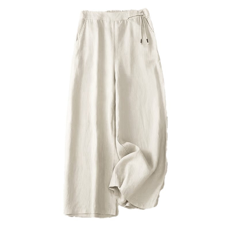 Nimara Ritual Casual Solid Color One Button Women's Capri Wide Leg Pants With Pockets