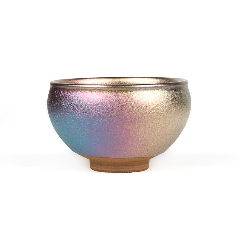 Nimara Ritual Handmade Chinese Jianzhan Golden Lotus Flower Ceramic Teacup Kung Fu Tea Cup 150ml
