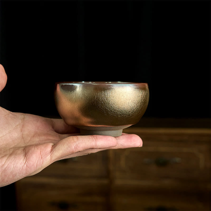 Nimara Ritual Handmade Chinese Jianzhan Koi Fish Lotus Leaf Ceramic Teacup Kung Fu Tea Cup 150ml