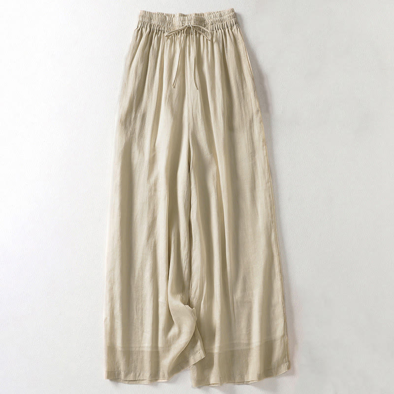 Nimara Ritual Solid Color Lace-up Women's Wide Leg Pants