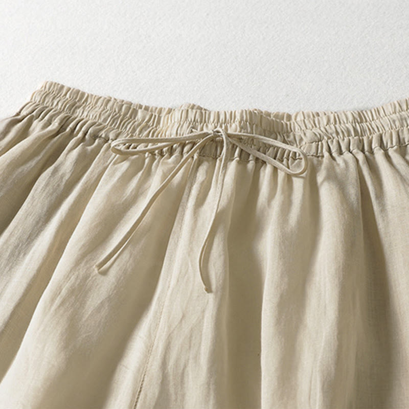 Nimara Ritual Solid Color Lace-up Women's Wide Leg Pants