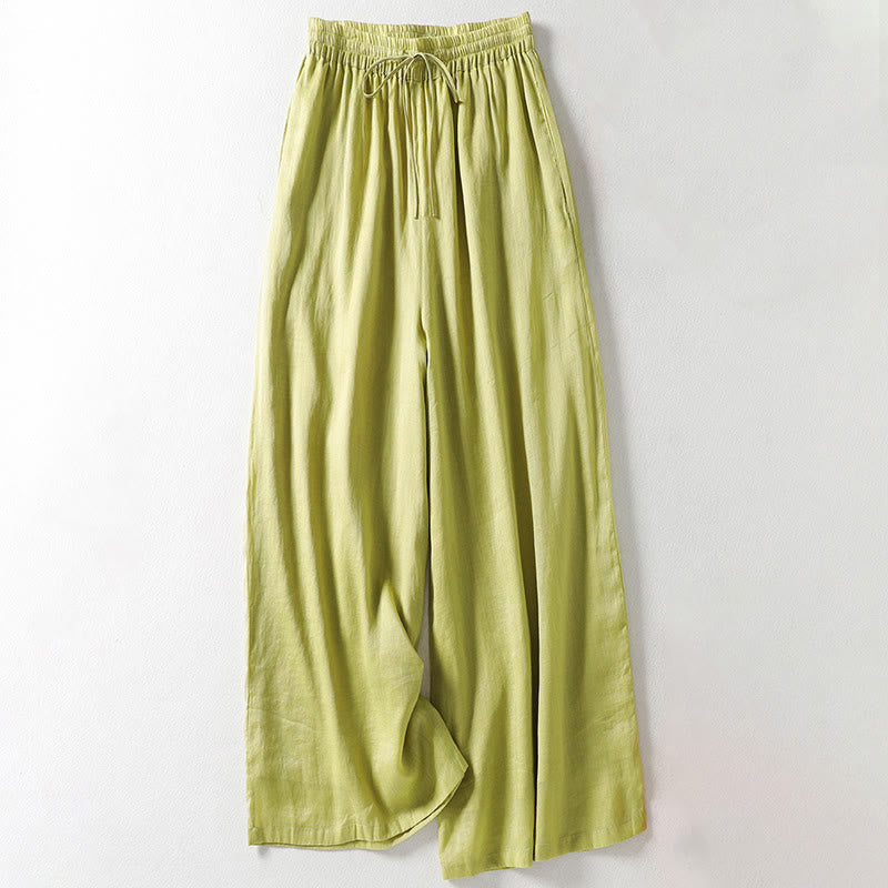 Nimara Ritual Solid Color Lace-up Women's Wide Leg Pants