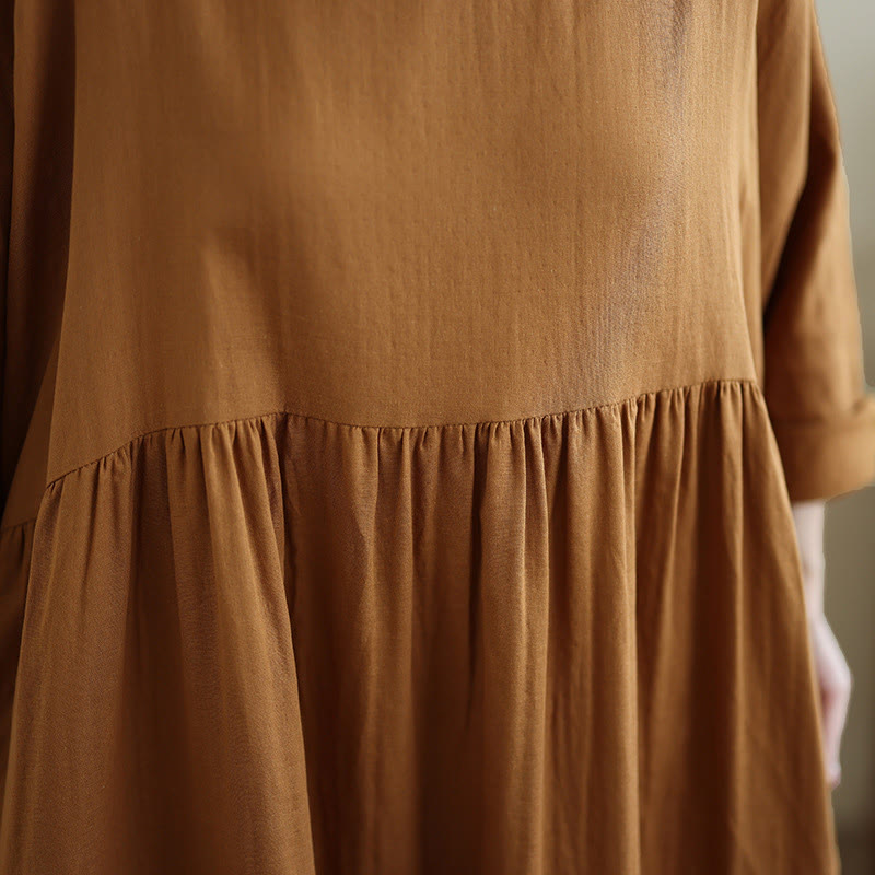 Nimara Ritual Fall Hoodie Design Long Sleeve Cotton Linen Midi Dress With Pockets