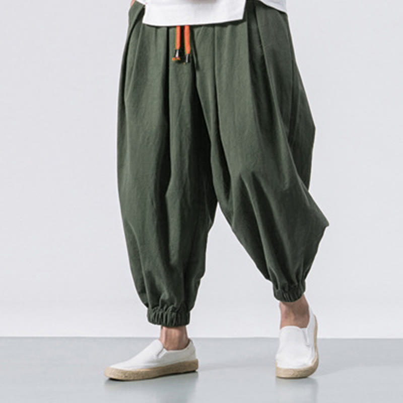 Nimara Ritual Casual Sports Men's Solid Color Cotton Drawstring Pants With Pockets