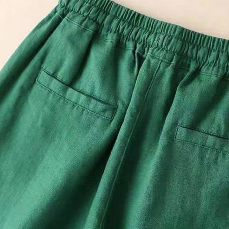 Nimara Ritual Casual High Waist Lace-up Wide Leg Pants With Pockets