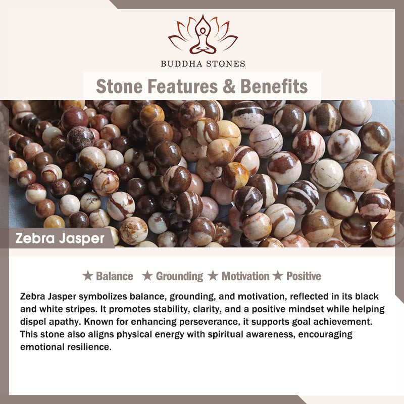 Nimara Ritual Zebra Jasper Agate Bead Positive Bracelet