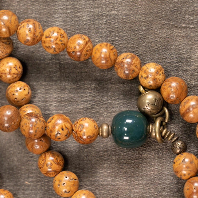 Nimara Ritual 108 Mala Beads Bodhi Seed Wisdom Peace Tassel Bracelet