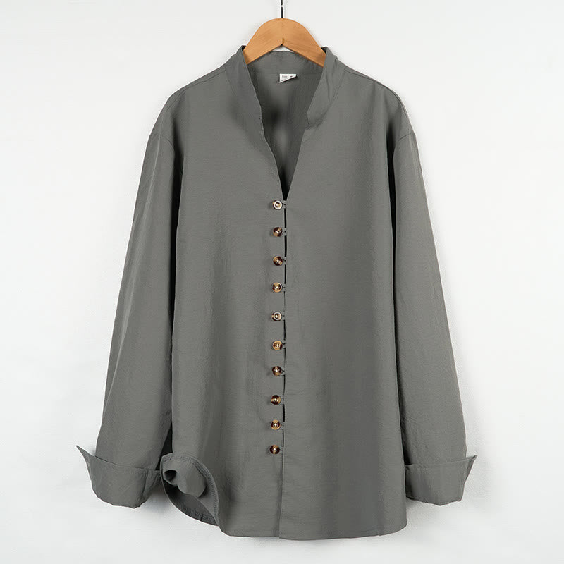 Nimara Ritual Solid Color Buttons Fall Long Sleeve Men's Shirt
