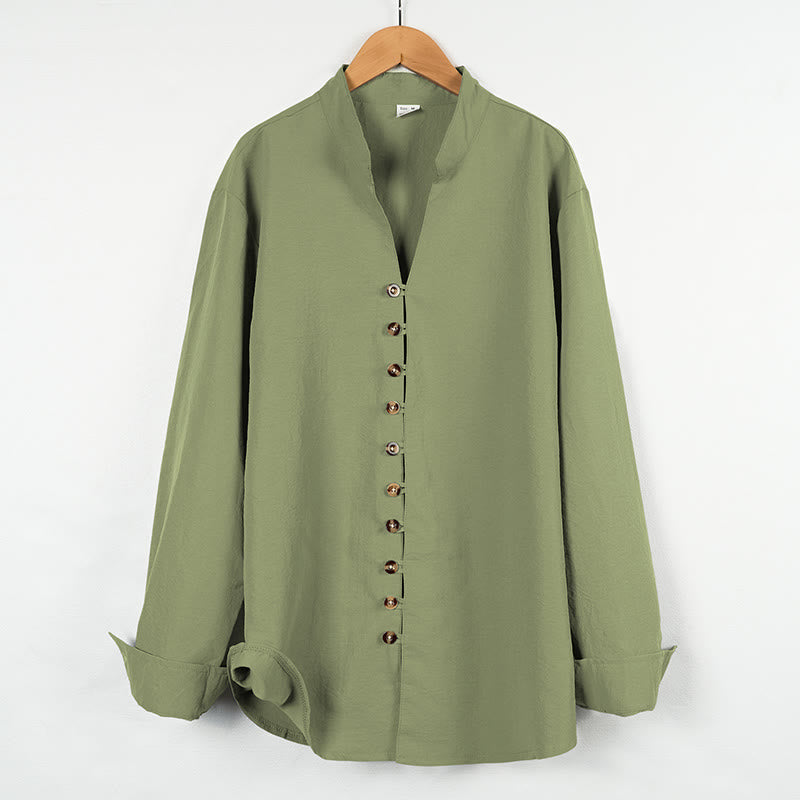 Nimara Ritual Solid Color Buttons Fall Long Sleeve Men's Shirt