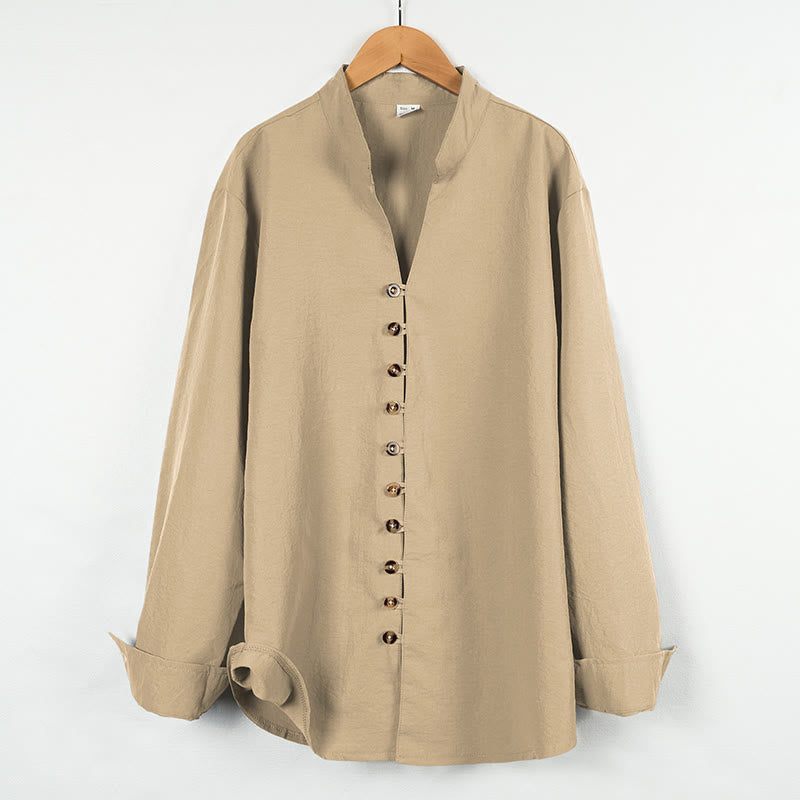 Nimara Ritual Solid Color Buttons Fall Long Sleeve Men's Shirt