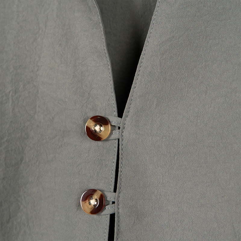 Nimara Ritual Solid Color Buttons Fall Long Sleeve Men's Shirt