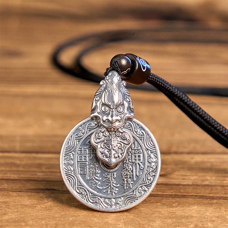 Nimara Ritual Mountain Ghosts Spend Money Bagua Design Copper Pixiu Harmony Necklace Pendant