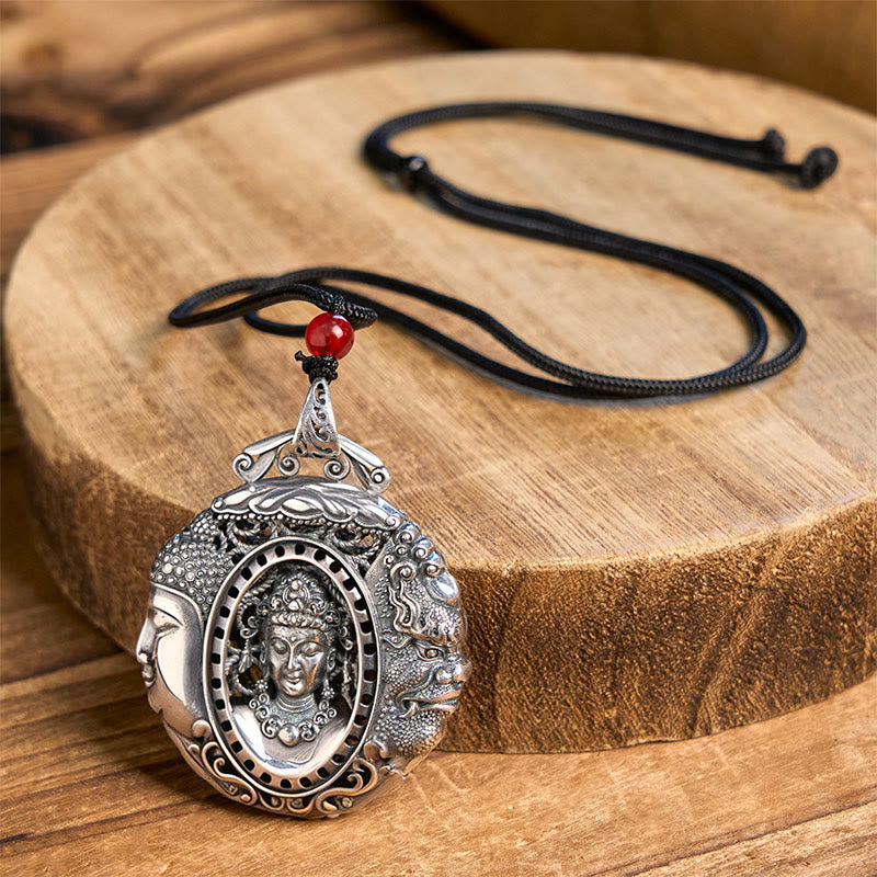 Nimara Ritual Copper Buddha Devil Pattern Serenity Pendant Necklace